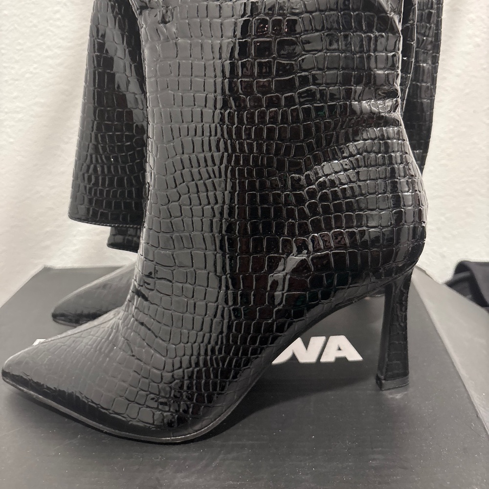black leather boots